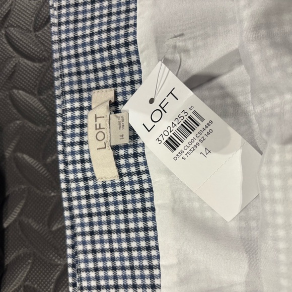 LOFT Houndstooth Blazer & Skirt Set Navy White NWT Mixed Sizes 12 / 14 - Picture 9 of 16